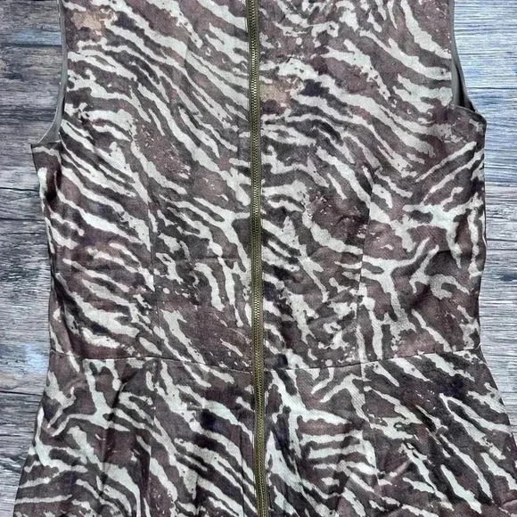 Banana Republic Brown and White Animal Print Sleeveless Mini Dress - Picture 3 of 8